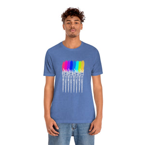 White Rainbow Brushes: Unisex Jersey Short Sleeve Tee
