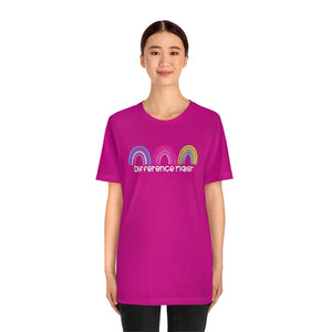 Difference Maker Watercolor Rainbow Unisex Jersey Short Sleeve Tee