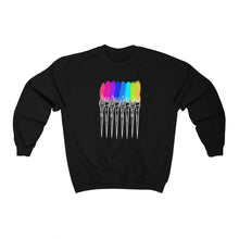 Load image into Gallery viewer, White Rainbow Brushes: Unisex Heavy Blend™ Crewneck Sweatshirt
