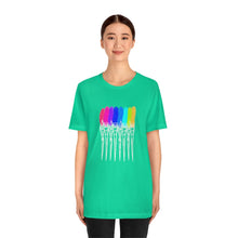 Load image into Gallery viewer, White Rainbow Brushes: Unisex Jersey Short Sleeve Tee
