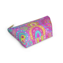 Load image into Gallery viewer, Pink Rainbow Accessory Pouch w T-bottom
