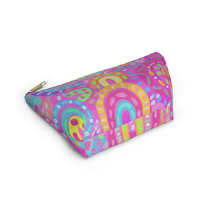 Pink Rainbow Accessory Pouch w T-bottom