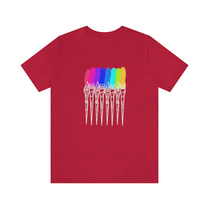 White Rainbow Brushes: Unisex Jersey Short Sleeve Tee