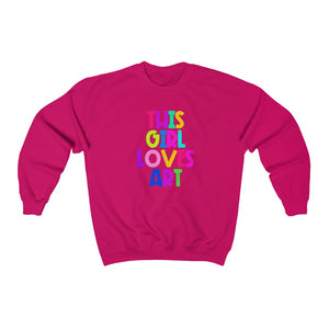 This Girl Loves Art: Unisex Heavy Blend™ Crewneck Sweatshirt