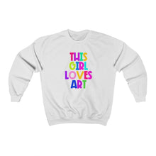 Load image into Gallery viewer, This Girl Loves Art: Unisex Heavy Blend™ Crewneck Sweatshirt
