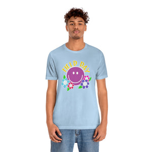Field Day Smilie with Flowers! Unisex Jersey Short Sleeve Tee