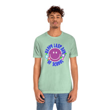 Load image into Gallery viewer, Happy Last Day of School Purple Smilie! Unisex Jersey Short Sleeve Tee
