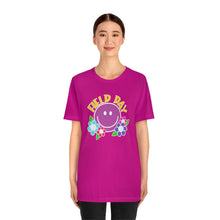 Load image into Gallery viewer, Field Day Smilie with Flowers! Unisex Jersey Short Sleeve Tee

