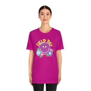 Field Day Smilie with Flowers! Unisex Jersey Short Sleeve Tee