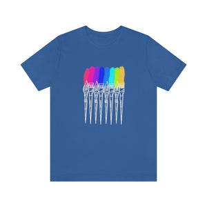 White Rainbow Brushes: Unisex Jersey Short Sleeve Tee