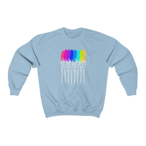 White Rainbow Brushes: Unisex Heavy Blend™ Crewneck Sweatshirt