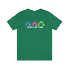 Load image into Gallery viewer, Difference Maker Watercolor Rainbow Unisex Jersey Short Sleeve Tee
