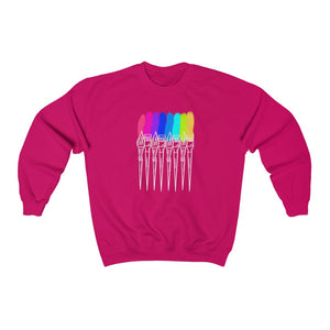 White Rainbow Brushes: Unisex Heavy Blend™ Crewneck Sweatshirt