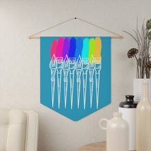 Load image into Gallery viewer, Rainbow Paint Brushes Pennant

