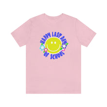 Load image into Gallery viewer, Happy Last Day of School Smilie! Unisex Jersey Short Sleeve Tee
