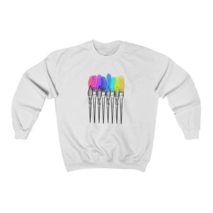 Colorful Paint Brushes: Unisex Heavy Blend™ Crewneck Sweatshirt