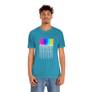 White Rainbow Brushes: Unisex Jersey Short Sleeve Tee