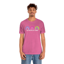 Load image into Gallery viewer, Difference Maker Watercolor Rainbow Unisex Jersey Short Sleeve Tee
