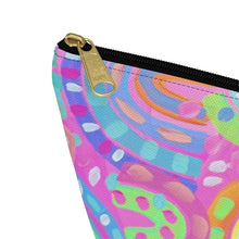 Load image into Gallery viewer, Pink Rainbow Accessory Pouch w T-bottom
