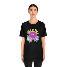Load image into Gallery viewer, Field Day Smilie with Flowers! Unisex Jersey Short Sleeve Tee
