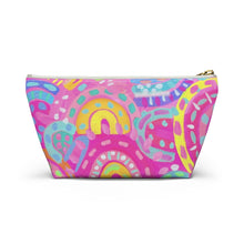 Load image into Gallery viewer, Pink Rainbow Accessory Pouch w T-bottom
