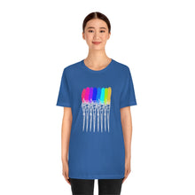 Load image into Gallery viewer, White Rainbow Brushes: Unisex Jersey Short Sleeve Tee
