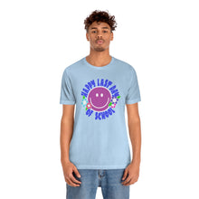 Load image into Gallery viewer, Happy Last Day of School Purple Smilie! Unisex Jersey Short Sleeve Tee
