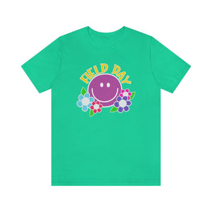Field Day Smilie with Flowers! Unisex Jersey Short Sleeve Tee