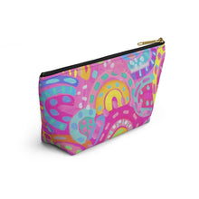 Load image into Gallery viewer, Pink Rainbow Accessory Pouch w T-bottom
