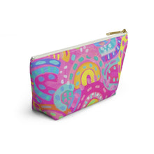 Load image into Gallery viewer, Pink Rainbow Accessory Pouch w T-bottom
