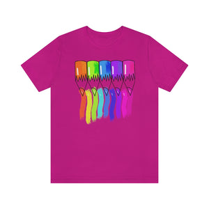 Rainbow Color Pencils: Unisex Jersey Short Sleeve Tee