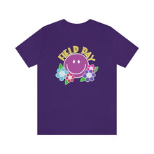 Load image into Gallery viewer, Field Day Smilie with Flowers! Unisex Jersey Short Sleeve Tee
