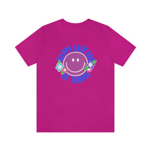 Load image into Gallery viewer, Happy Last Day of School Purple Smilie! Unisex Jersey Short Sleeve Tee
