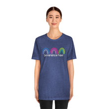 Load image into Gallery viewer, Difference Maker Watercolor Rainbow Unisex Jersey Short Sleeve Tee
