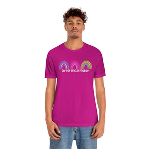 Difference Maker Watercolor Rainbow Unisex Jersey Short Sleeve Tee
