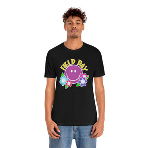 Field Day Smilie with Flowers! Unisex Jersey Short Sleeve Tee