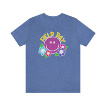 Load image into Gallery viewer, Field Day Smilie with Flowers! Unisex Jersey Short Sleeve Tee
