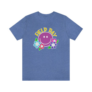 Field Day Smilie with Flowers! Unisex Jersey Short Sleeve Tee