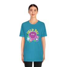 Load image into Gallery viewer, Field Day Smilie with Flowers! Unisex Jersey Short Sleeve Tee
