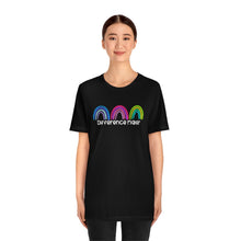 Load image into Gallery viewer, Difference Maker Watercolor Rainbow Unisex Jersey Short Sleeve Tee
