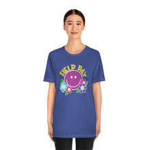 Load image into Gallery viewer, Field Day Smilie with Flowers! Unisex Jersey Short Sleeve Tee
