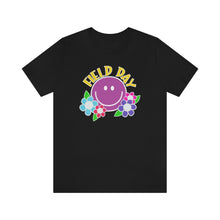 Load image into Gallery viewer, Field Day Smilie with Flowers! Unisex Jersey Short Sleeve Tee

