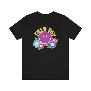Field Day Smilie with Flowers! Unisex Jersey Short Sleeve Tee