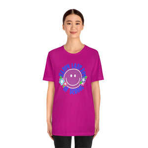 Happy Last Day of School Purple Smilie! Unisex Jersey Short Sleeve Tee