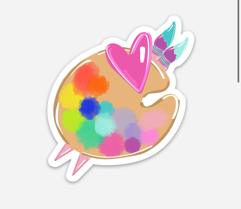 Heart Paint Palette Sticker