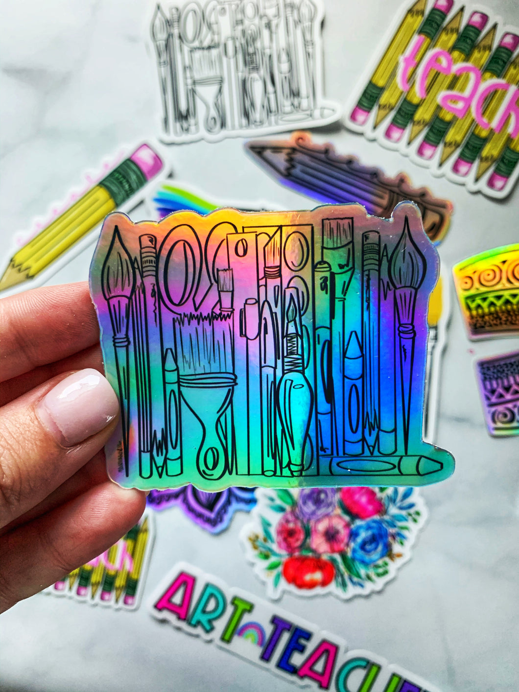 Art Supply Holographic Sticker