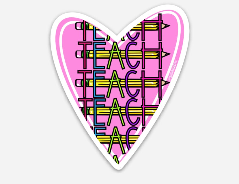 Pink Heart Teacher