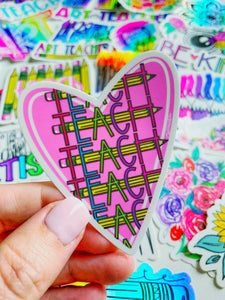 Pink Heart Teacher