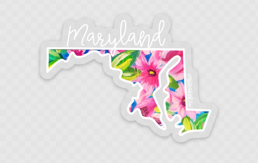 Maryland Floral State Sticker