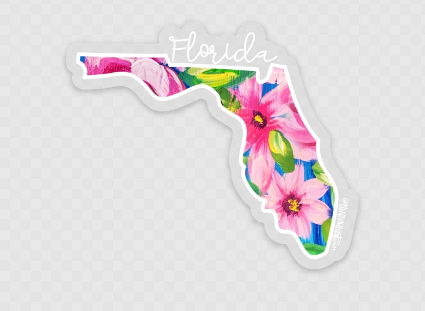 Florida Floral State Sticker